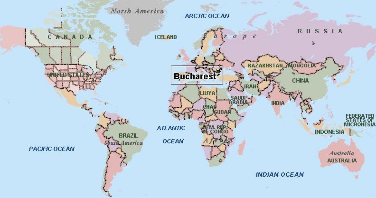 地图的布加勒斯特世界 