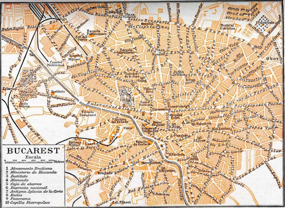 老布加勒斯特城的地图